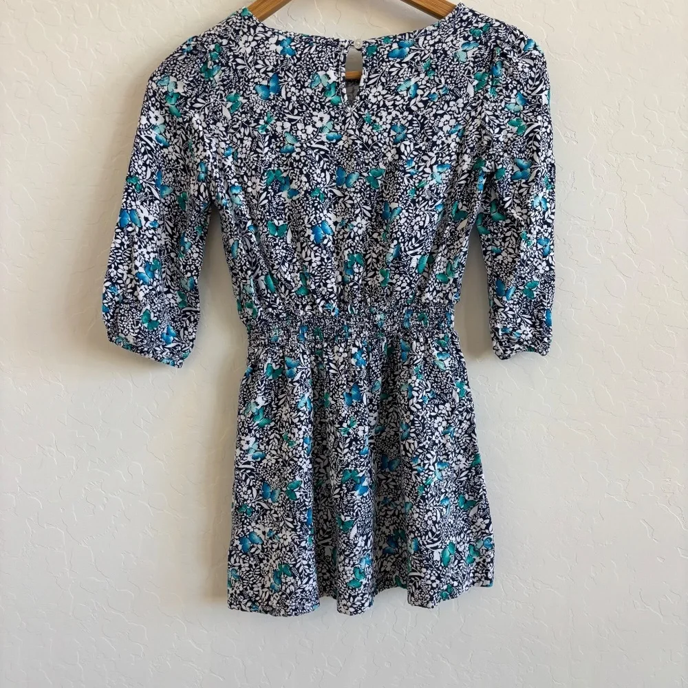 Gap Kids blue floral 3/4 sleeve lightweight dress, Size L, 11/12 yrs, boho